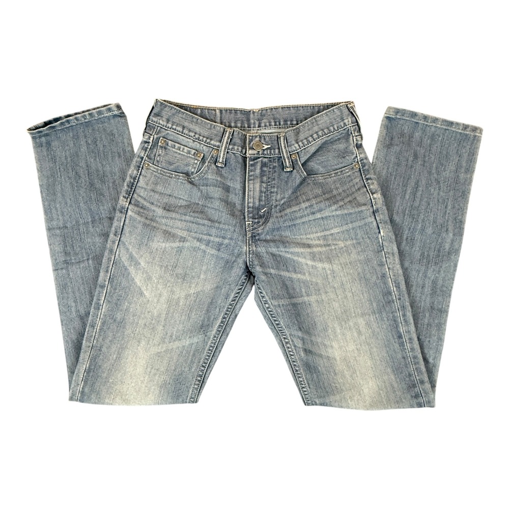 Levi's Slim Straight Jeans Mens 29x30 Blue Medium Wash Denim Whiskered Casual